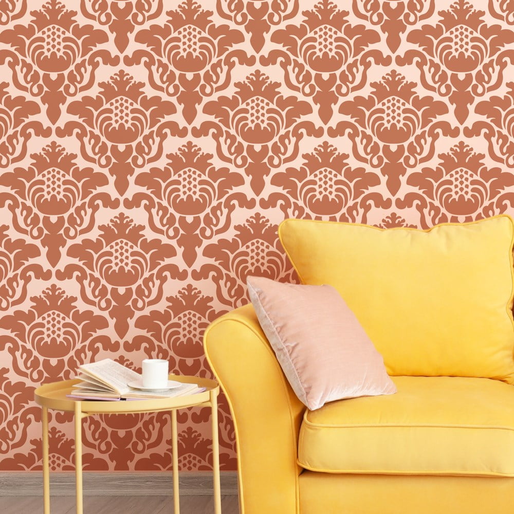 Evora Damask Wallpaper Stencil