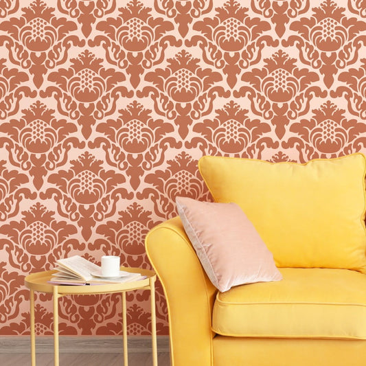 Evora Damask Wallpaper Stencil