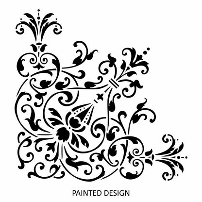 Clara Damask Corner Stencil