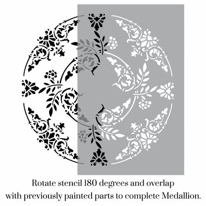 Parisian Floral Medallion Stencil