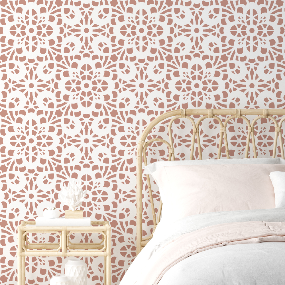 Floral Lace Wallpaper Stencil