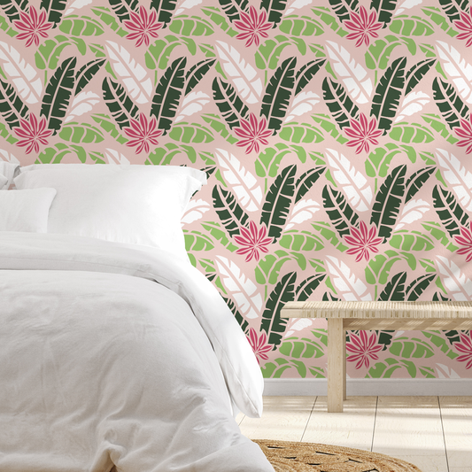 Summer Tropical Leafy Stencil