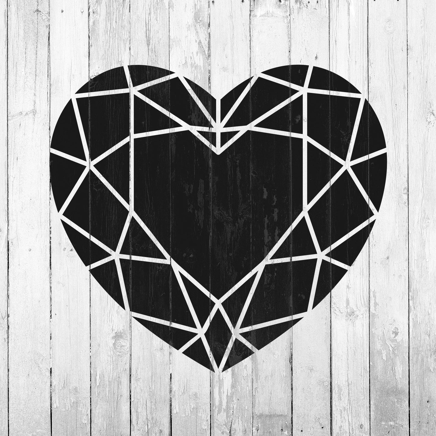 Geometric Heart Stencil