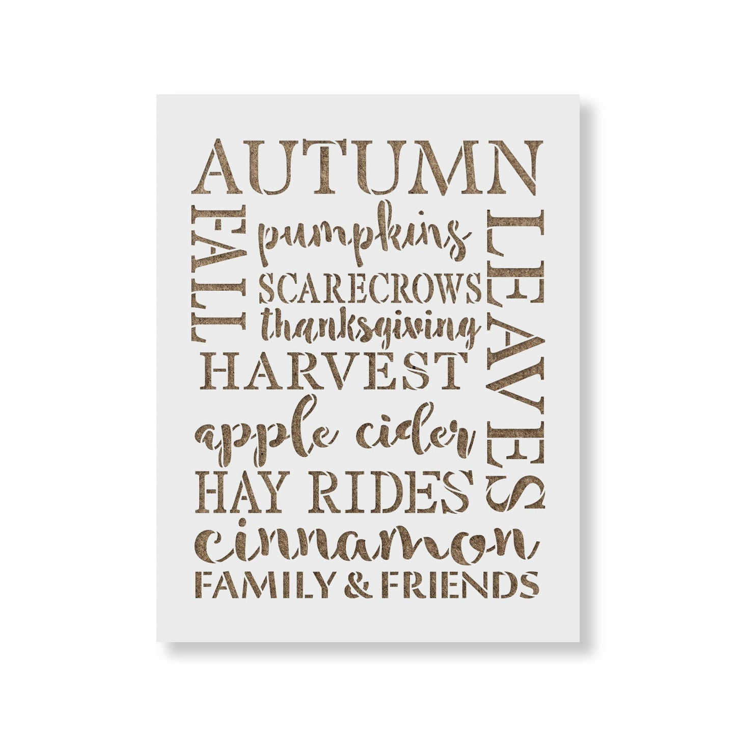 Fall Words Stencil