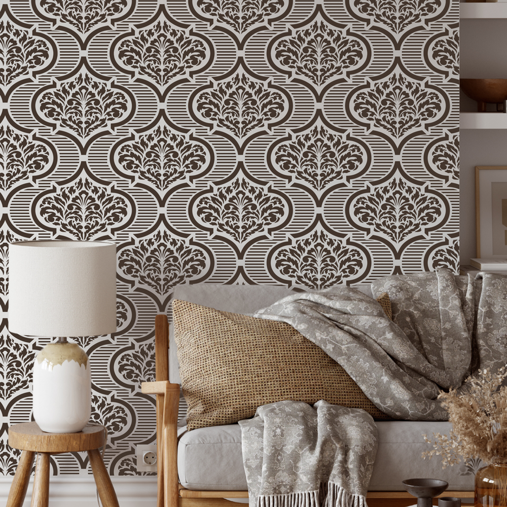 Elegant Damask Wall Stencil