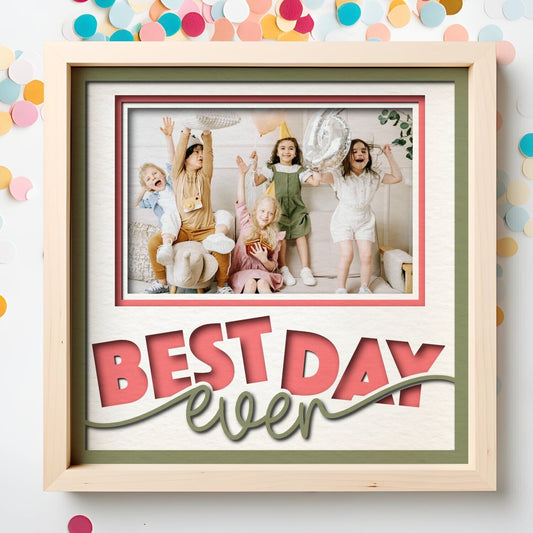 Best Day Ever - 9 x 9 Inch photo Frame - 1, 2, 3 or 6 photos / Multi Colour