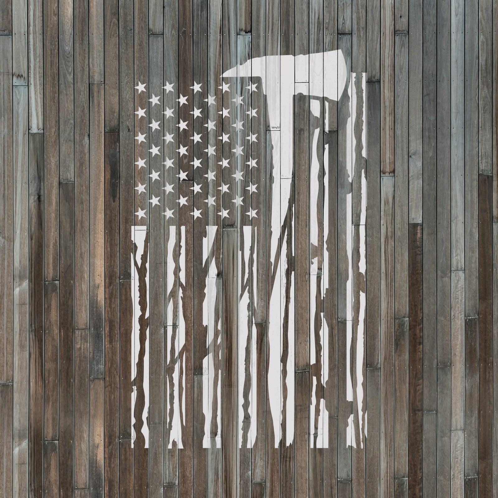 American Flag Firefighter Stencil