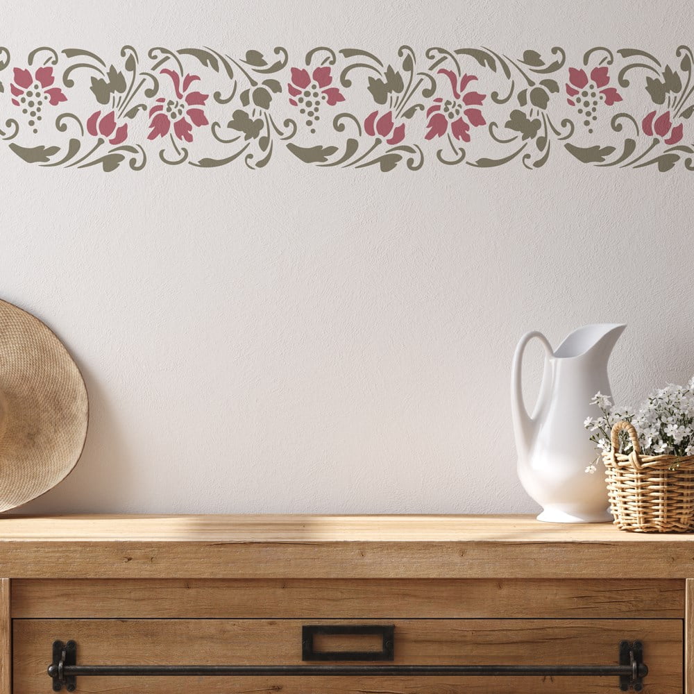 Italian Floral Border Stencil