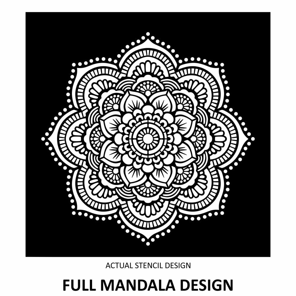 Indian Deco Lotus Mandala Stencil