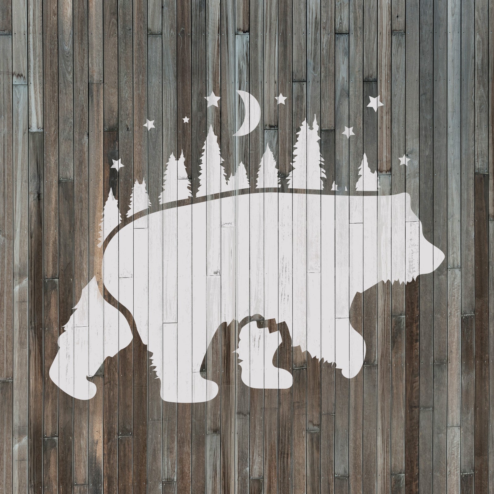 Forest Bear Stencil