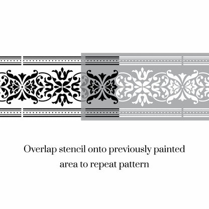 Rosa Damask Border Stencil