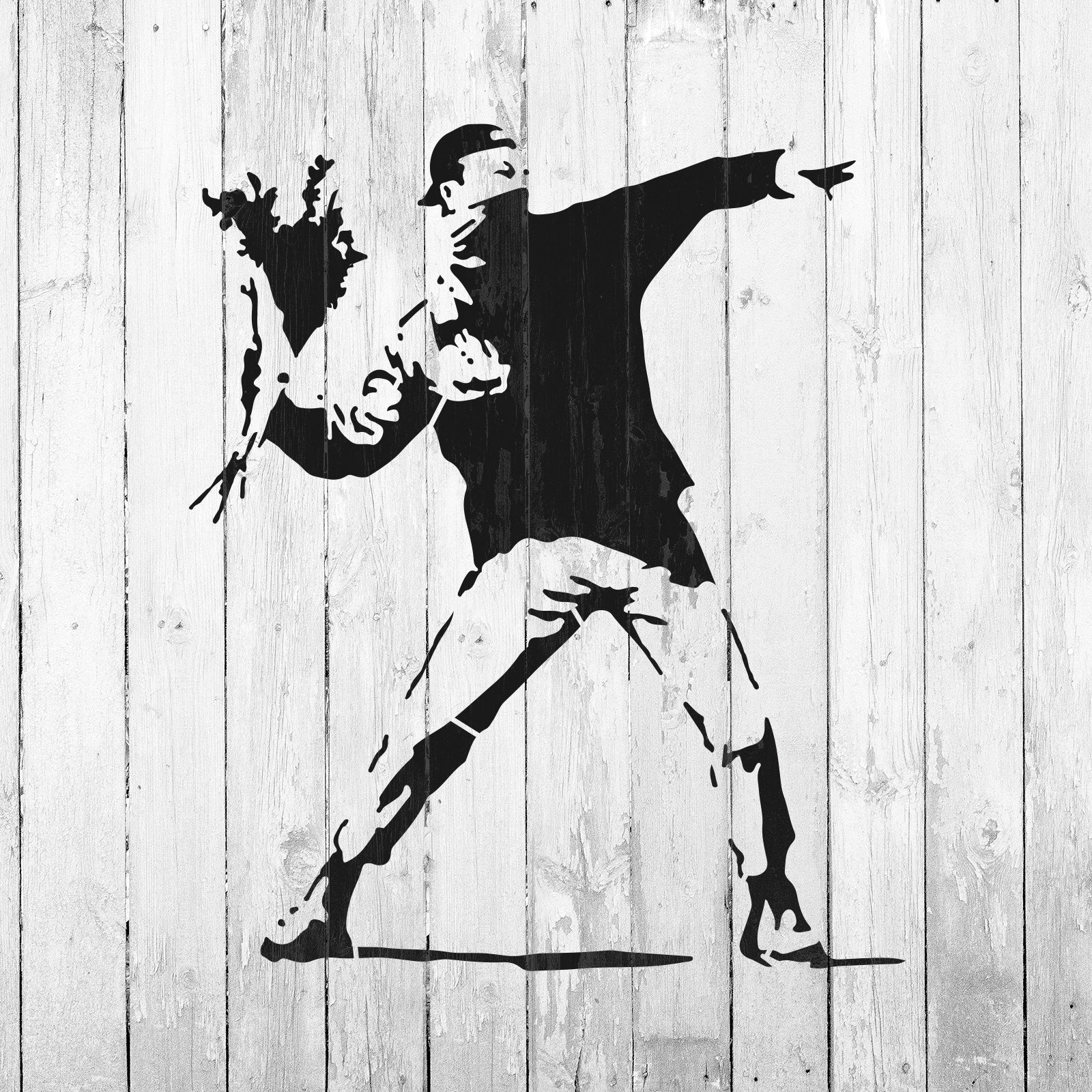 Rage Flower Thrower Banksy Stencil