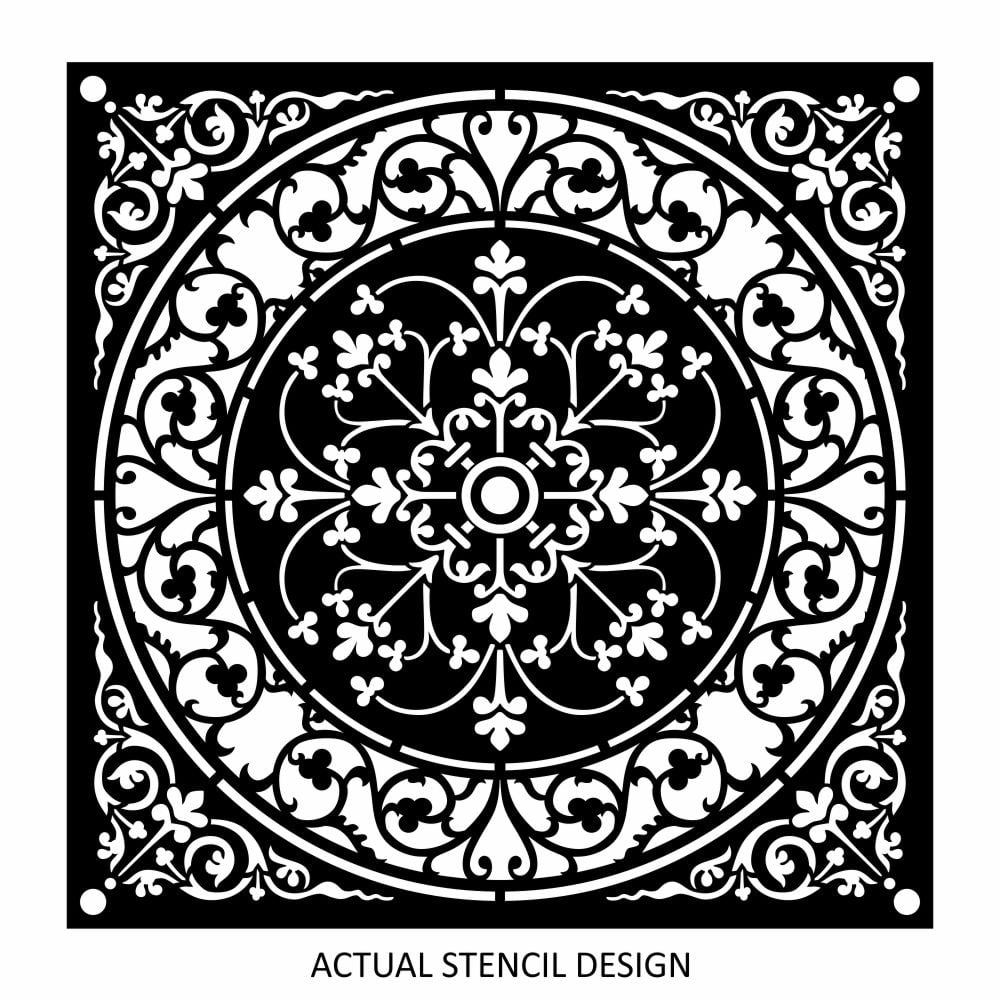 Italian Tile Damask Stencil