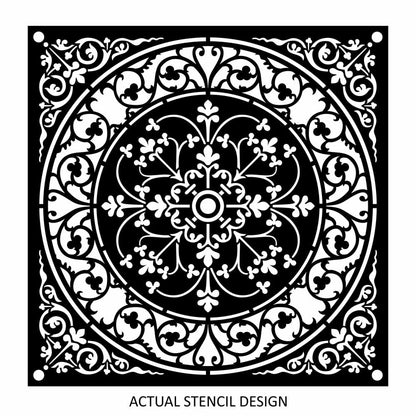 Italian Tile Damask Stencil