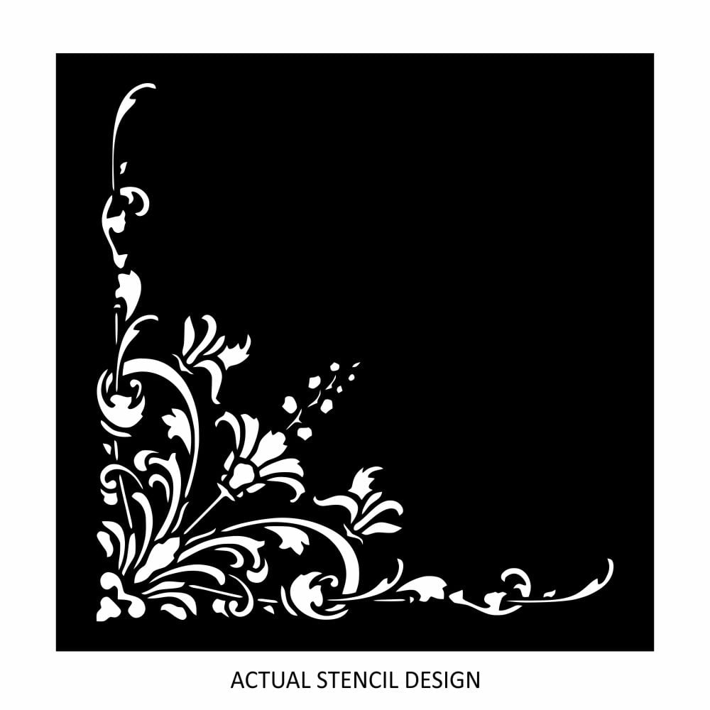 Floral Dazzle Corner Stencil