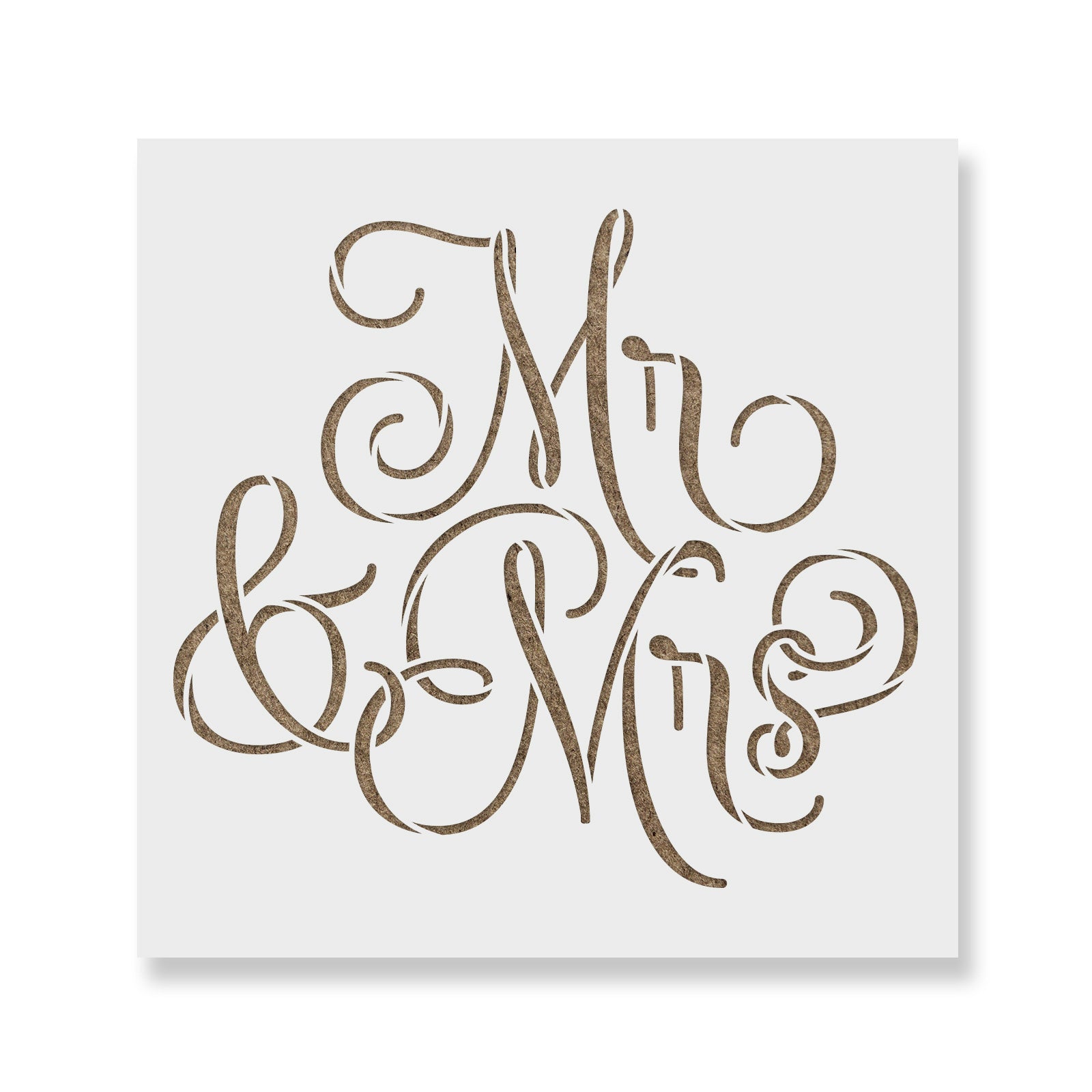 Mr And Mrs Wedding Label Stencil