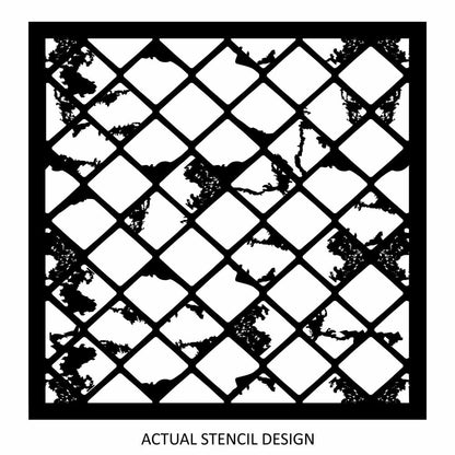 Distressed Diamond Pattern Stencil