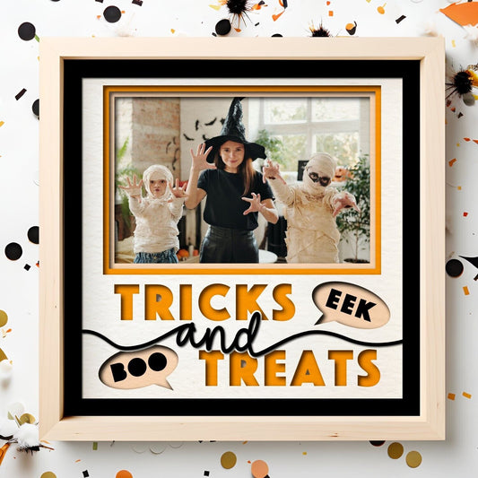 Trick and Treats - 9 x 9 Inch photo Frame - 1, 2, 3 or 6 photos / Multi Colour