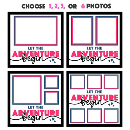 Let The Adventure Begin - 9 x 9 Inch photo Frame - 1, 2, 3 or 6 photos