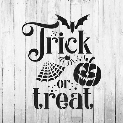 Trick Or Treat Spider Web Stencil