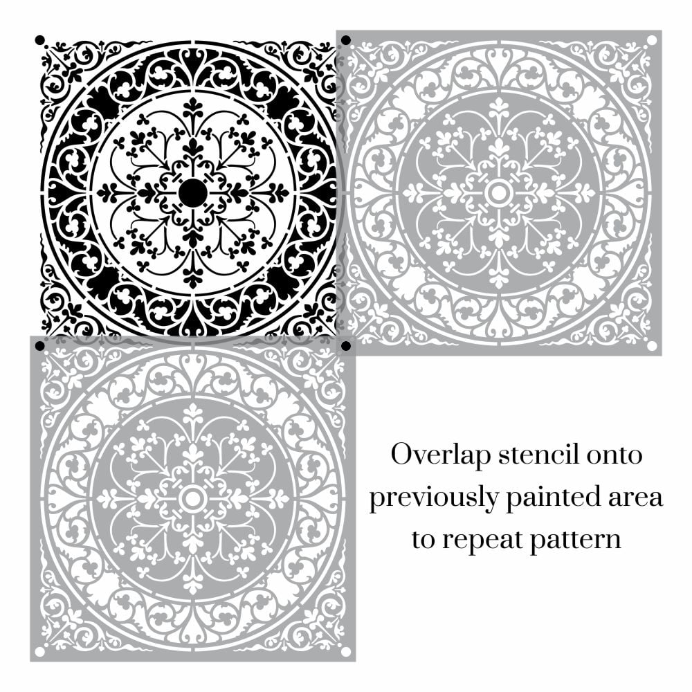 Italian Tile Damask Stencil