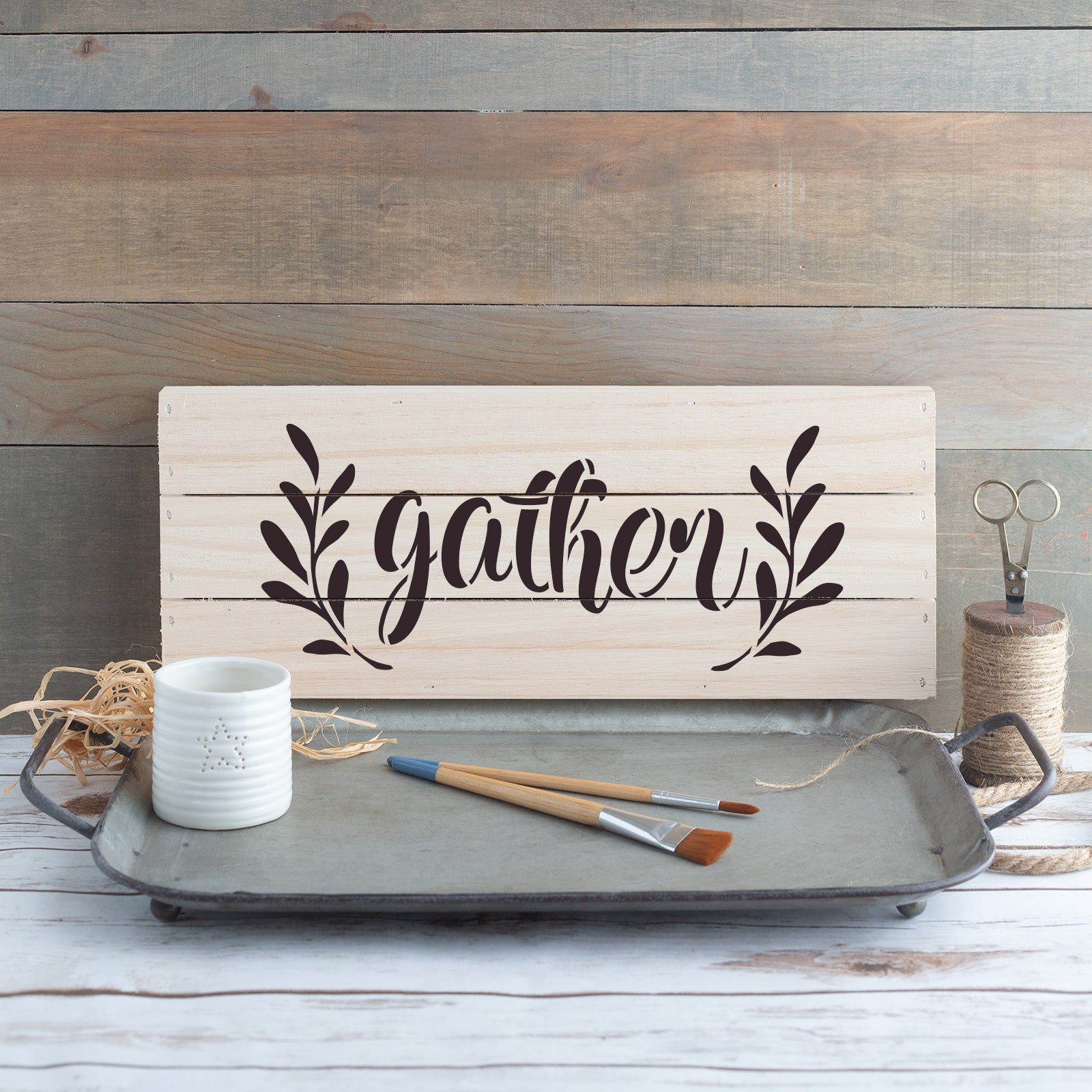 Gather Laurels Stencil