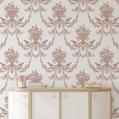 Rose Damask Wallpaper Stencil