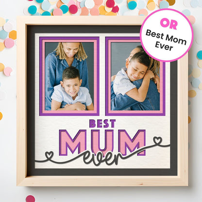 Best Mom Ever - 9 x 9 Inch photo Frame - 1, 2, 3 or 6 photos / Multi Colour