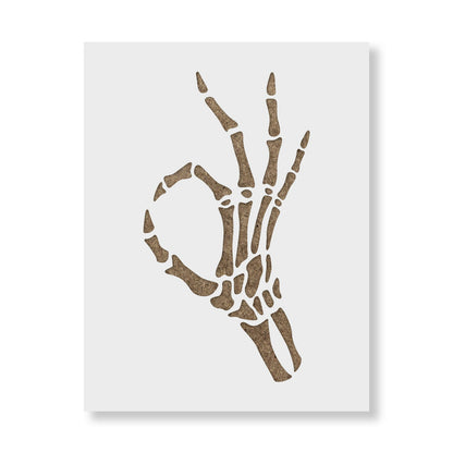 Skeleton Hand Okay Stencil