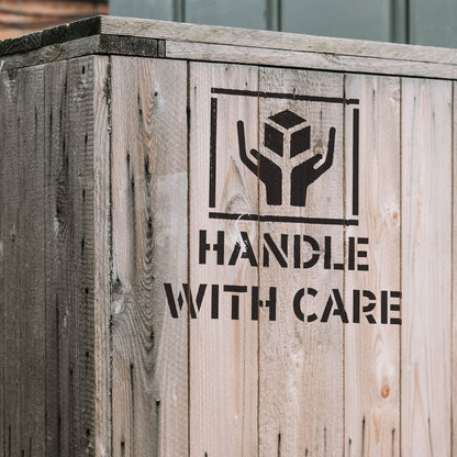 Handle With Care Symbol Stencil