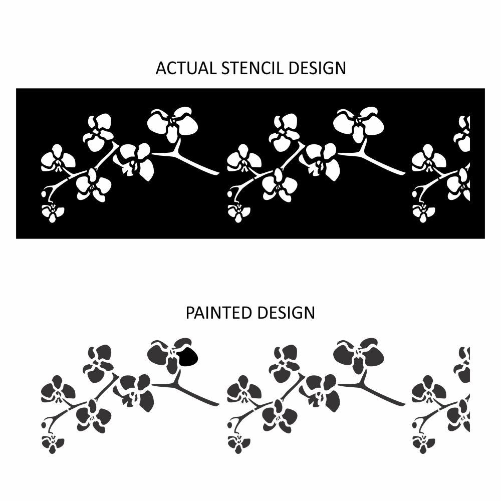 Japanese Cherry Blossom Border Stencil