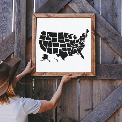 United States Map Outline Stencil