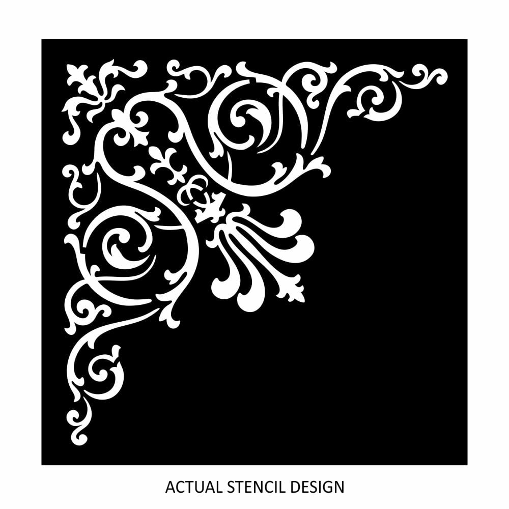 Antoinette Damask Corner Stencil