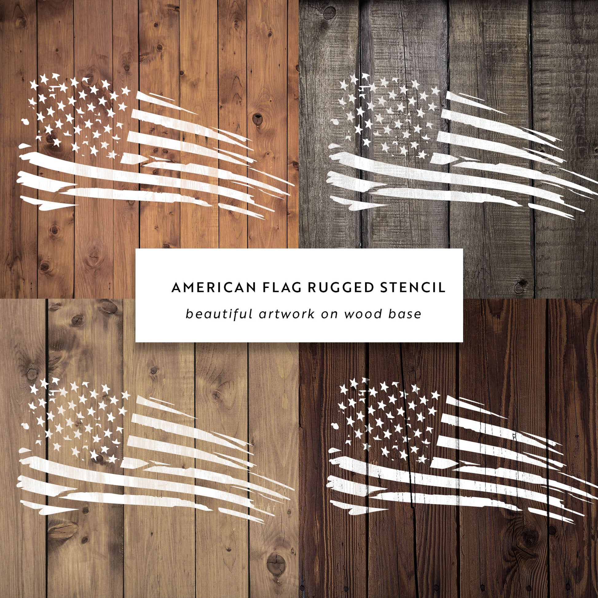 American Flag Rugged Stencil