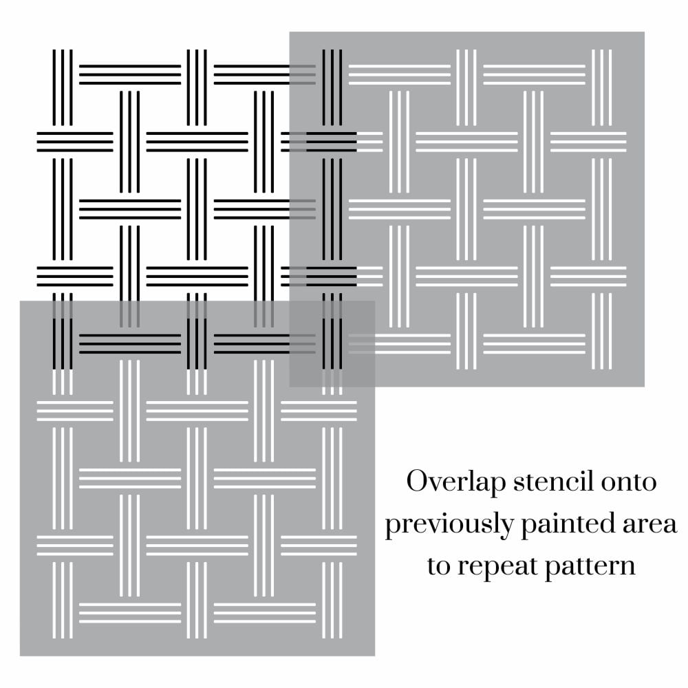 Modern Basket Weave Stencil