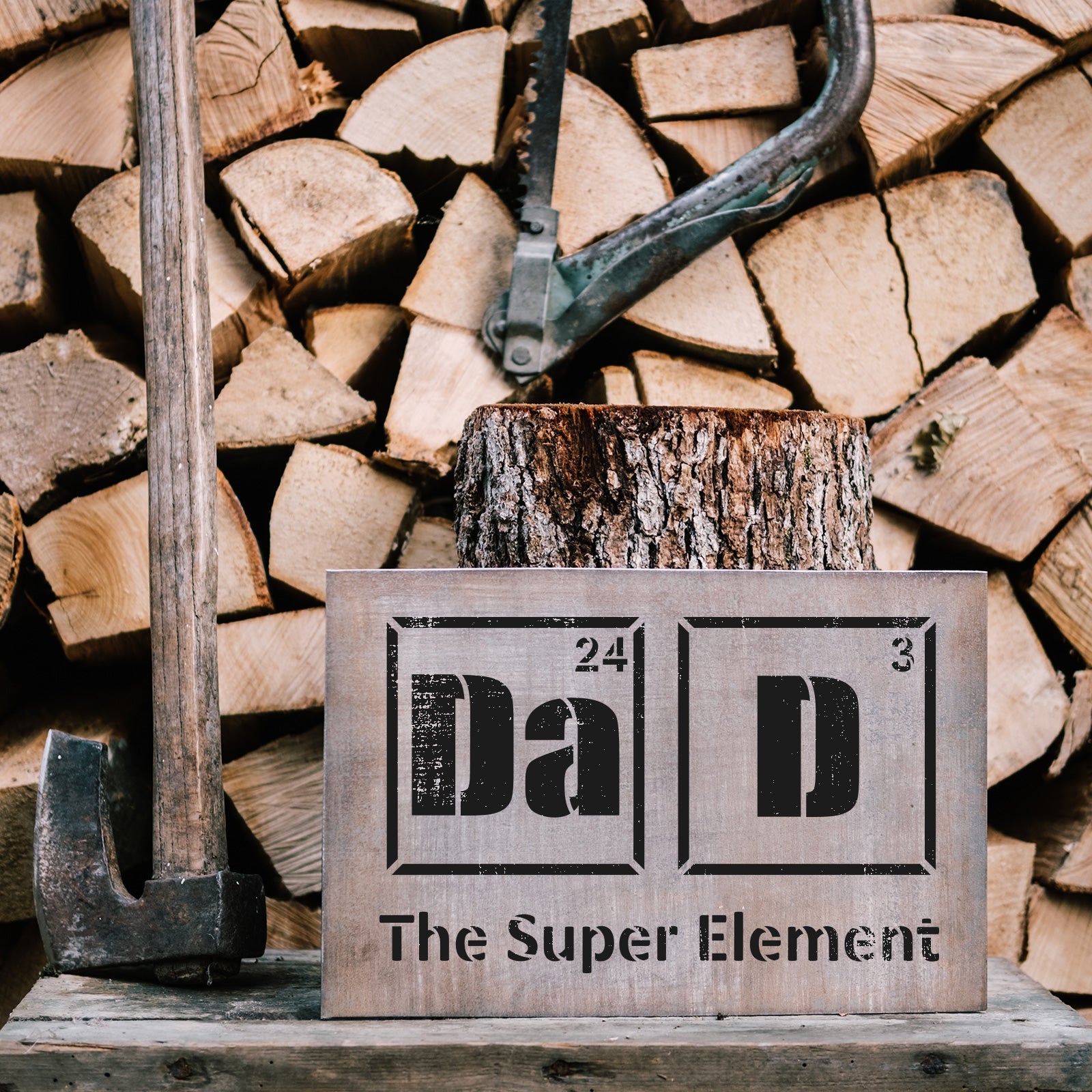 Dad Element Science Stencil