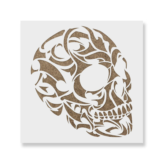 Tribal Skull Stencil