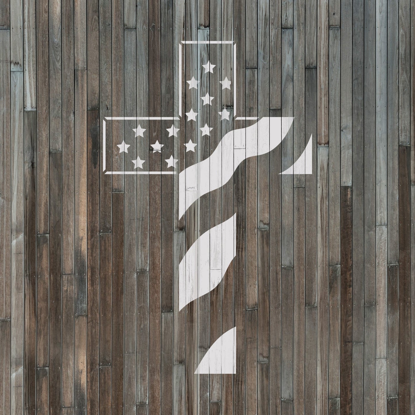 American Flag Cross Stencil