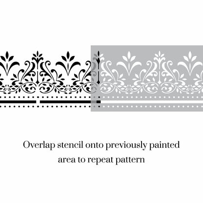 Siena Damask Border Stencil