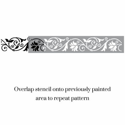 Floral Swirl Border Stencil