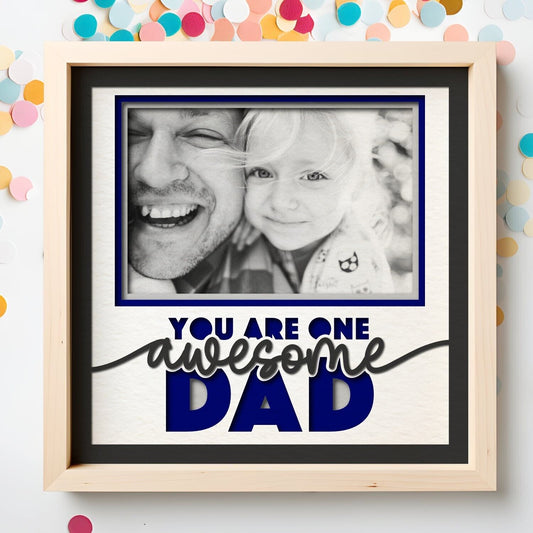 Awesome Dad - 9 x 9 Inch photo Frame - 1, 2, 3 or 6 photos / Multi Colour