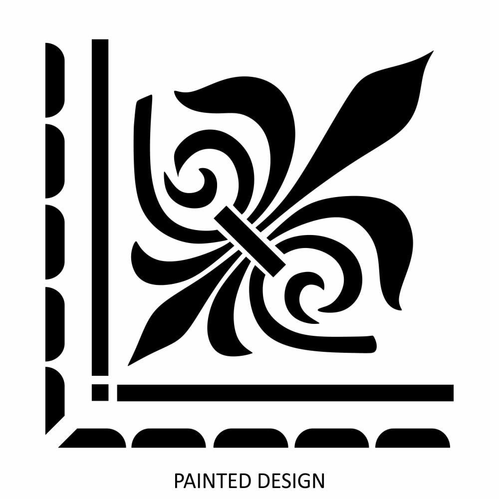 Lancaster Damask Corner Stencil