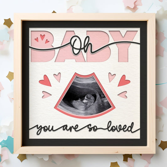 Oh Baby Ultrasound - 9 x 9 Inch photo Frame - Customizable