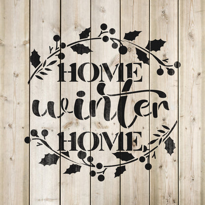 Home Winter Home Stencil