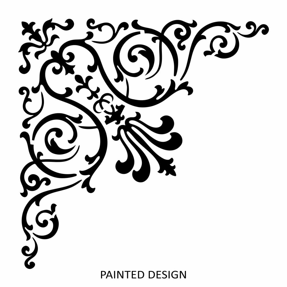 Antoinette Damask Corner Stencil