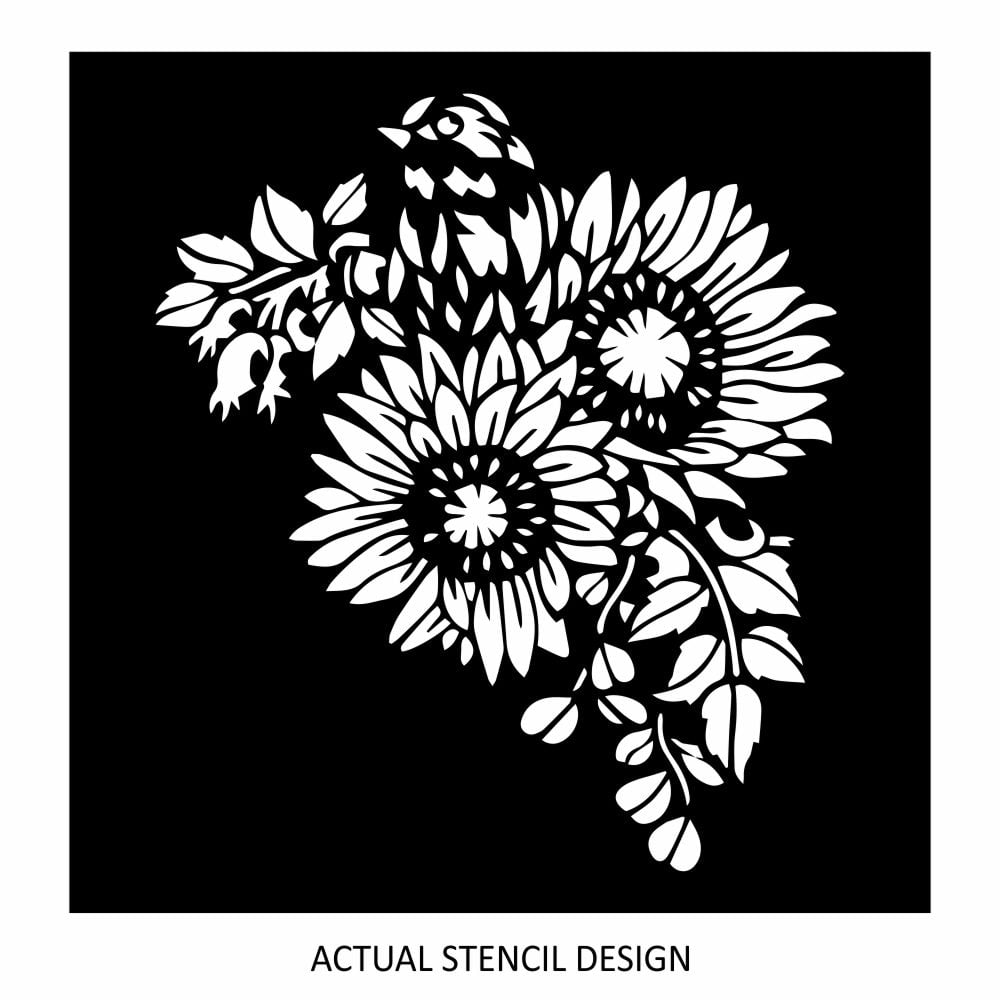 Sunflower Motif Stencil