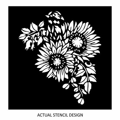 Sunflower Motif Stencil