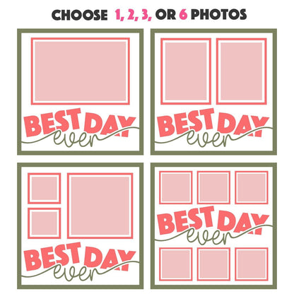 Best Day Ever - 9 x 9 Inch photo Frame - 1, 2, 3 or 6 photos / Multi Colour