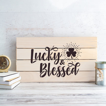 Clover Lucky And Blessed Irish Stencil