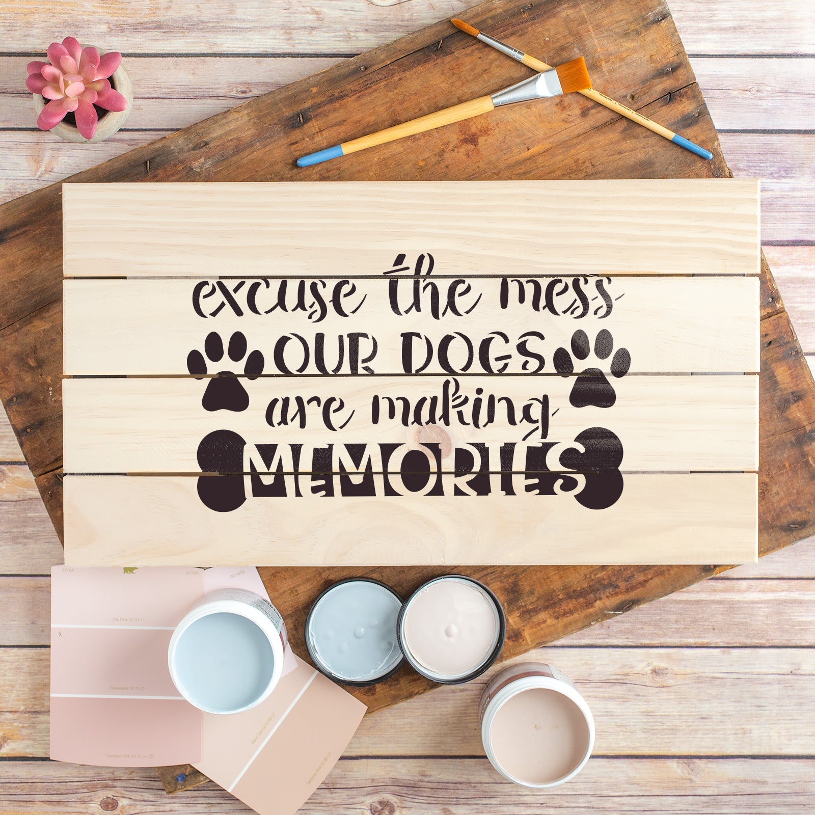 Our Dogs Are Making Memories Stencil